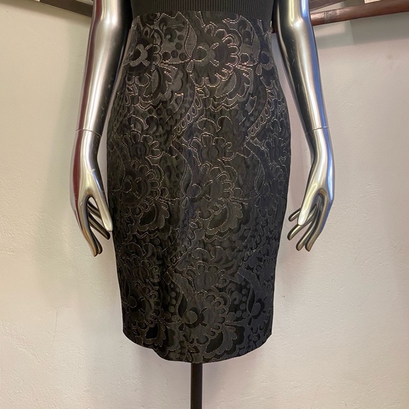 Ports Black Brocade Skirt, 2 - Picture 2 of 7